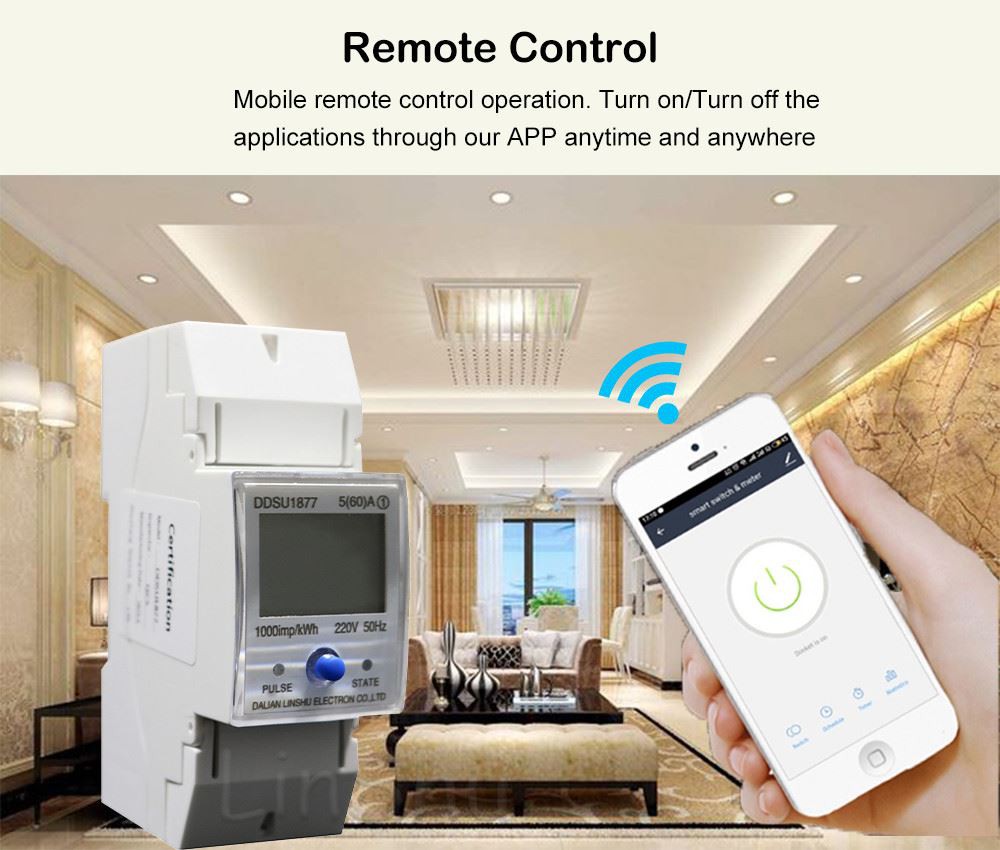 remote control of single phase wifi energy meter 1